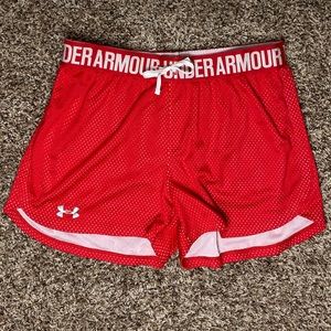 Red under armour shorts